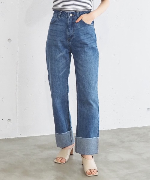 tiptop(ティップトップ)の「【2サイズ展開】ロールアップデニムパンツ【web限定アイテム・Sサイズあり】(デニムパンツ・レディース・ブルー/ネイビー/ブラック・S/M)」の5枚目の写真