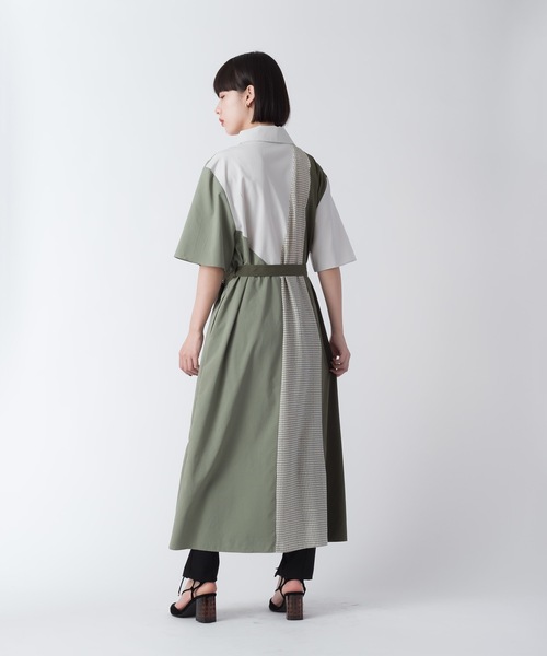 La SRIC（ラスリック）の「La SRIC / パネルスウィッチングシャツOP（シャツワンピース・レディース・ベージュ/カーキ・38）」の3枚目の写真