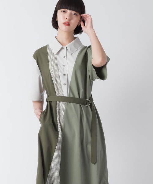 La SRIC（ラスリック）の「La SRIC / パネルスウィッチングシャツOP（シャツワンピース・レディース・ベージュ/カーキ・38）」の10枚目の写真