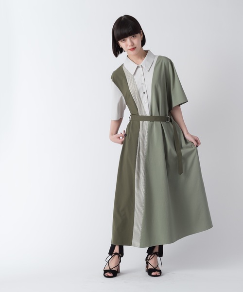 La SRIC（ラスリック）の「La SRIC / パネルスウィッチングシャツOP（シャツワンピース・レディース・ベージュ/カーキ・38）」の7枚目の写真