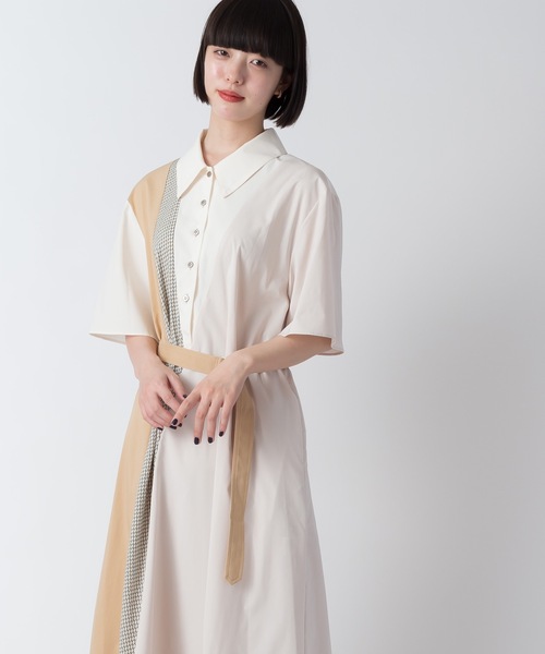 La SRIC（ラスリック）の「La SRIC / パネルスウィッチングシャツOP（シャツワンピース・レディース・ベージュ/カーキ・38）」の11枚目の写真