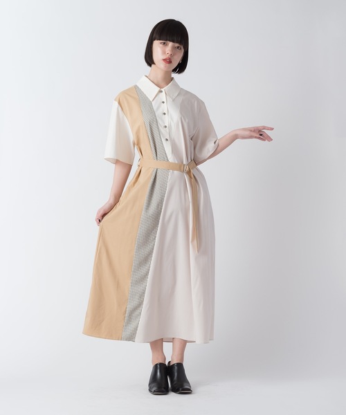 La SRIC（ラスリック）の「La SRIC / パネルスウィッチングシャツOP（シャツワンピース・レディース・ベージュ/カーキ・38）」の15枚目の写真