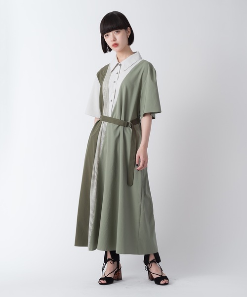 La SRIC（ラスリック）の「La SRIC / パネルスウィッチングシャツOP（シャツワンピース・レディース・ベージュ/カーキ・38）」の20枚目の写真