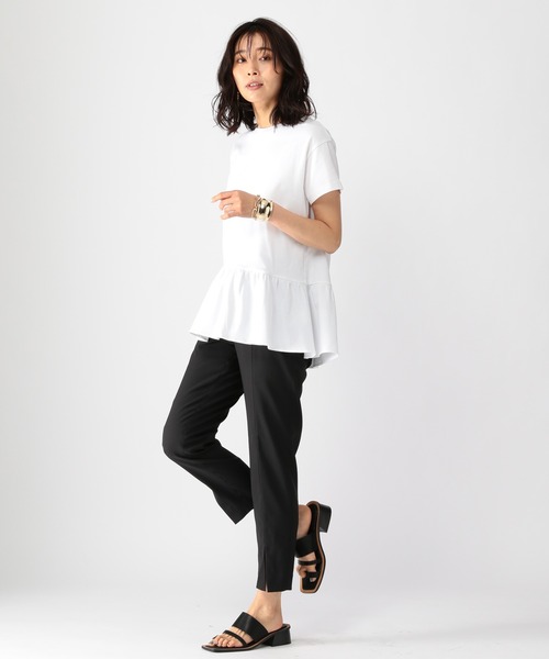 BARNYARDSTORM（バンヤードストーム）の「BARNYARDSTORM / ペプラム綿シルクプルオーバー（Tシャツ/カットソー・レディース・ホワイト/ネイビー/グリーン・1/2/0）」の20枚目の写真