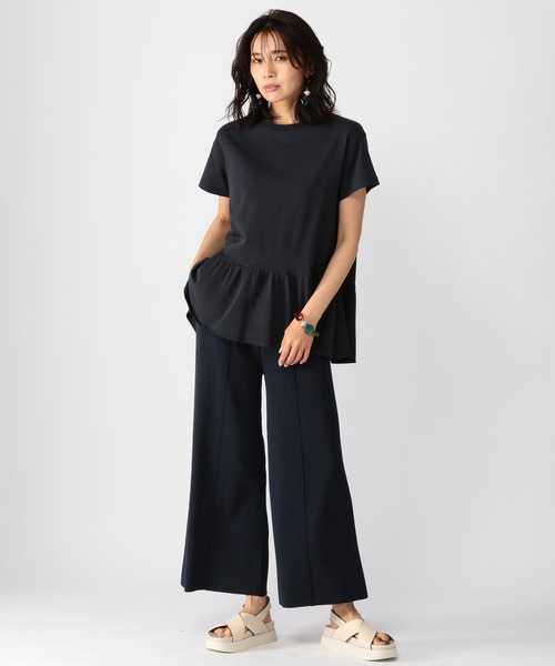 BARNYARDSTORM（バンヤードストーム）の「BARNYARDSTORM / ペプラム綿シルクプルオーバー（Tシャツ/カットソー・レディース・ホワイト/ネイビー/グリーン・1/2/0）」の12枚目の写真