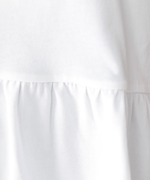 BARNYARDSTORM（バンヤードストーム）の「BARNYARDSTORM / ペプラム綿シルクプルオーバー（Tシャツ/カットソー・レディース・ホワイト/ネイビー/グリーン・1/2/0）」の11枚目の写真