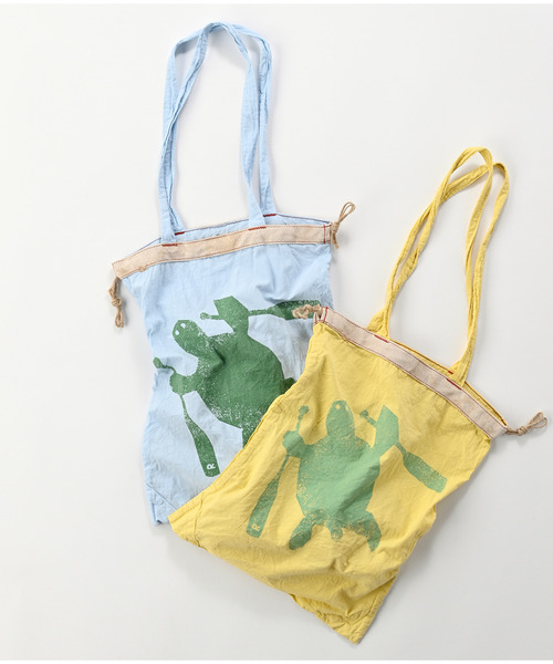 45R（フォーティファイブアール）の「RPMバッグ（Umiiガメ）（エコバッグ/サブバッグ・レディース・サックスブルー/イエロー・FREE）」の4枚目の写真