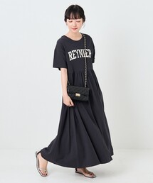 FREAK'S STORE | ウエスト切替ロゴ半袖ワンピース(ワンピース)