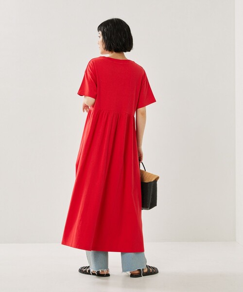 FREAK'S STORE(フリークスストア)の「ウエスト切替ロゴ半袖ワンピース(ワンピース・レディース・グリーン/ネイビー/レッド/ブラック・フリ-)」の9枚目の写真