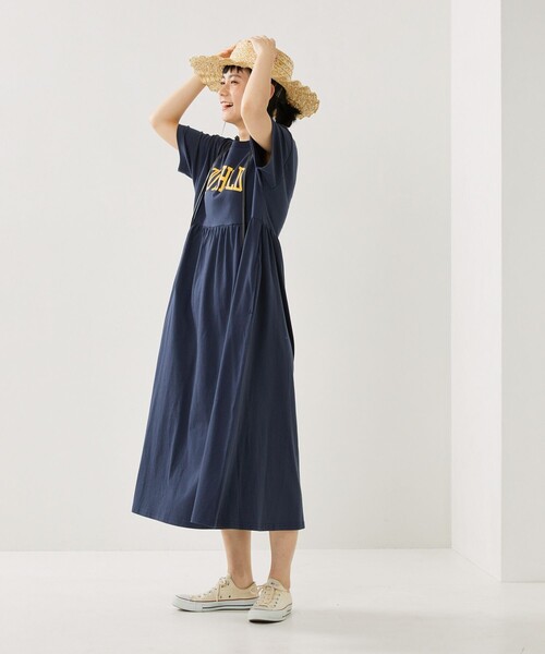 FREAK'S STORE(フリークスストア)の「ウエスト切替ロゴ半袖ワンピース(ワンピース・レディース・グリーン/ネイビー/レッド/ブラック・フリ-)」の13枚目の写真