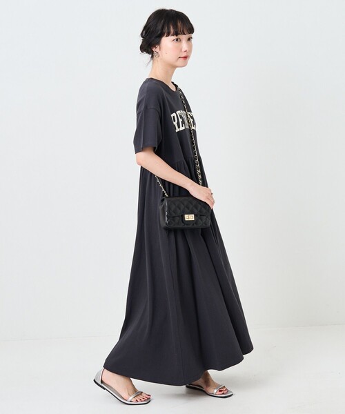 FREAK'S STORE(フリークスストア)の「ウエスト切替ロゴ半袖ワンピース(ワンピース・レディース・グリーン/ネイビー/レッド/ブラック・フリ-)」の20枚目の写真