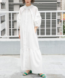 KBF | プチフリルハーフスリーブワンピース(ワンピース)