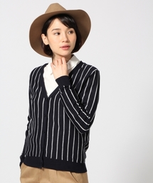 LEPSIM | 12GピンストライプVカーディガン　557541(カーディガン/ボレロ)