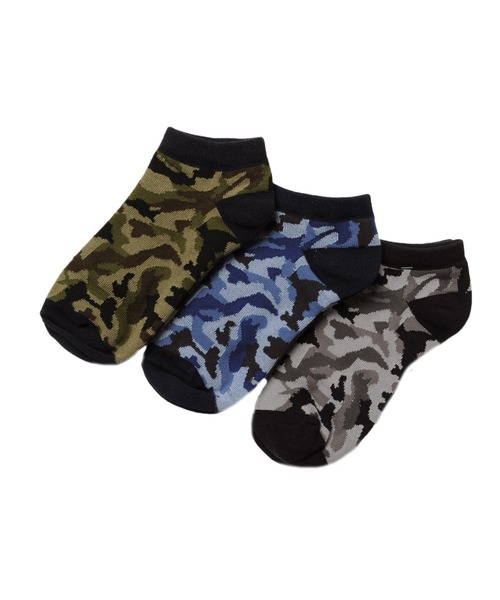 GLAZOS（グラソス）の「アンクル丈・ソックス３足セット（ソックス/靴下・キッズ・オフホワイト/ネイビー/ブラック/グレー/カーキ・22cm/19cm/16cm/13cm）」の4枚目の写真