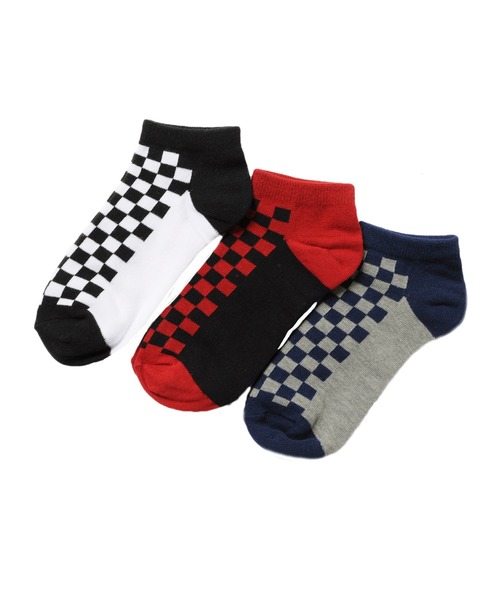 GLAZOS（グラソス）の「アンクル丈・ソックス３足セット（ソックス/靴下・キッズ・オフホワイト/ネイビー/ブラック/グレー/カーキ・22cm/19cm/16cm/13cm）」の3枚目の写真