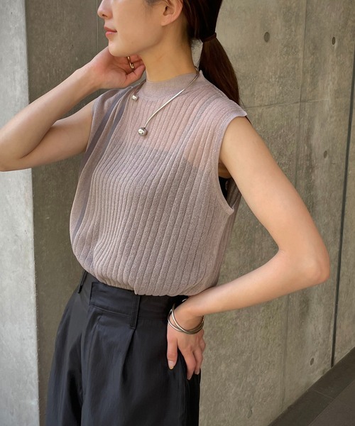 &g'aime(アンジェム)の「【&g’aime】サイドラインシアーリブニット(ニット/セーター・レディース・ブラック/モカ/ダークブルー・FREE)」の17枚目の写真