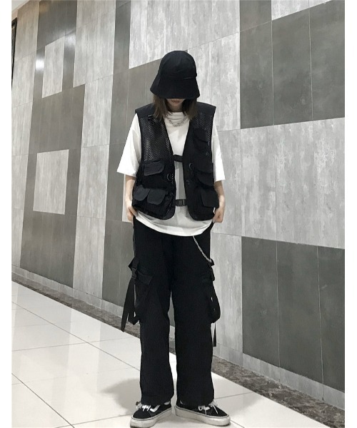 DEVICE（デバイス）の「ミリタリーデザイン フィッシング ベスト（ベスト・メンズ・ブラック/カーキ・FREE）」の6枚目の写真