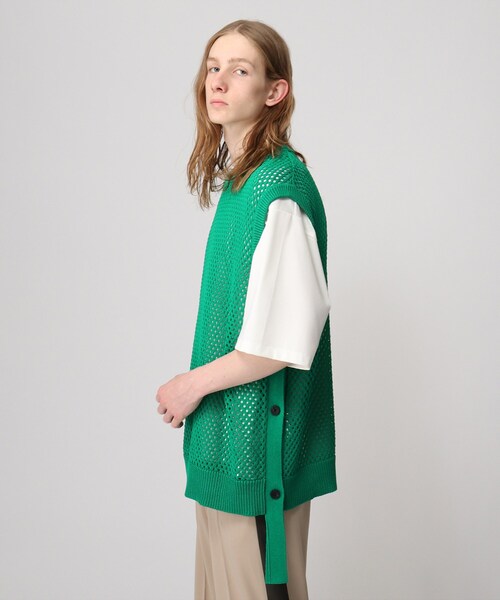 tk.TAKEO KIKUCHI（ティーケータケオキクチ）の「◆スカシアミニットベスト（ベスト・メンズ・ブラック/オフホワイト/グリーン・88/66）」の17枚目の写真