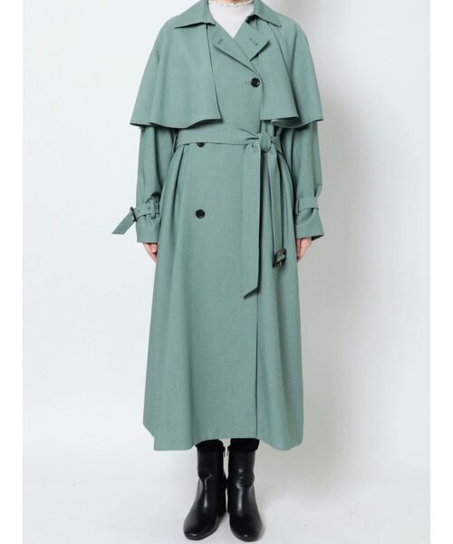 LAGUNAMOON(ラグナムーン)の「ケープトレンチコート(トレンチコート・レディース・ブルー/ベージュ・SMALL/MEDIUM)」の16枚目の写真