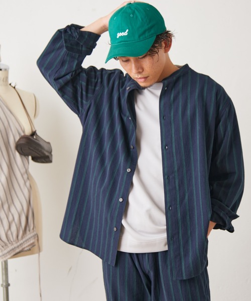 CIAOPANIC TYPY（チャオパニックティピー）の「■【セットアップ対応】サンドウォッシュバンドカラーシャツ（シャツ/ブラウス・メンズ・チャコールグレー/ブラック/ネイビー/ブラウン/アイボリー・S/M/L）」の5枚目の写真