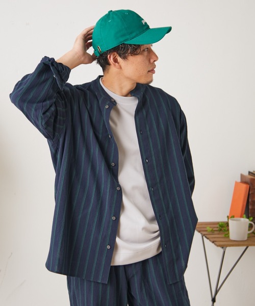 CIAOPANIC TYPY（チャオパニックティピー）の「■【セットアップ対応】サンドウォッシュバンドカラーシャツ（シャツ/ブラウス・メンズ・チャコールグレー/ブラック/ネイビー/ブラウン/アイボリー・S/M/L）」の19枚目の写真