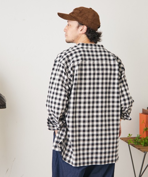 CIAOPANIC TYPY（チャオパニックティピー）の「■【セットアップ対応】サンドウォッシュバンドカラーシャツ（シャツ/ブラウス・メンズ・チャコールグレー/ブラック/ネイビー/ブラウン/アイボリー・S/M/L）」の7枚目の写真