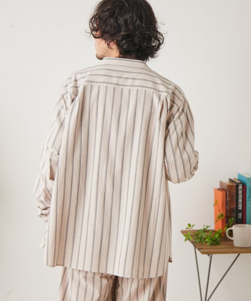 CIAOPANIC TYPY（チャオパニックティピー）の「■【セットアップ対応】サンドウォッシュバンドカラーシャツ（シャツ/ブラウス・メンズ・チャコールグレー/ブラック/ネイビー/ブラウン/アイボリー・S/M/L）」の20枚目の写真