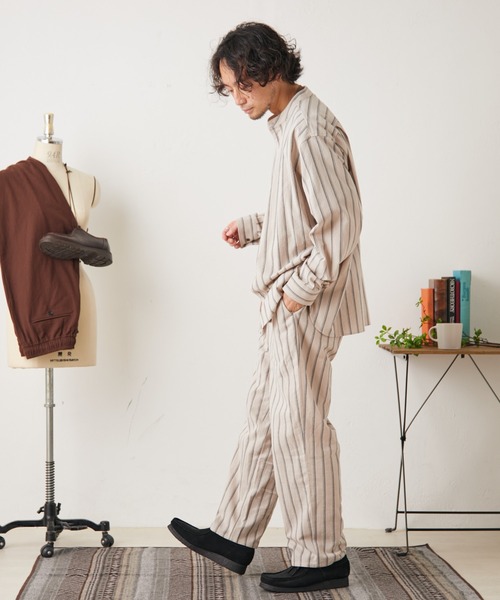 CIAOPANIC TYPY（チャオパニックティピー）の「■【セットアップ対応】サンドウォッシュバンドカラーシャツ（シャツ/ブラウス・メンズ・チャコールグレー/ブラック/ネイビー/ブラウン/アイボリー・S/M/L）」の15枚目の写真