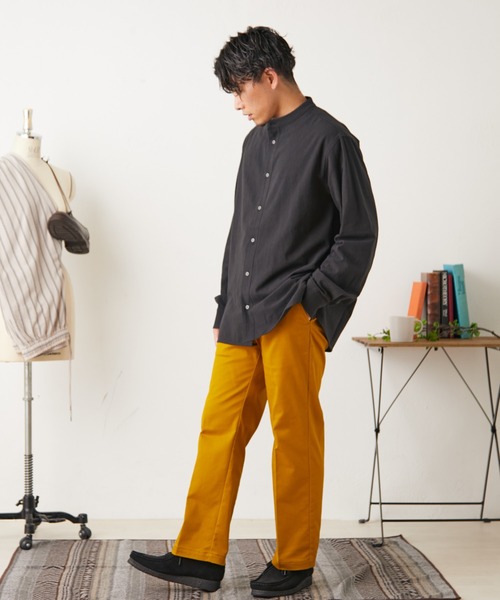 CIAOPANIC TYPY（チャオパニックティピー）の「■【セットアップ対応】サンドウォッシュバンドカラーシャツ（シャツ/ブラウス・メンズ・チャコールグレー/ブラック/ネイビー/ブラウン/アイボリー・S/M/L）」の12枚目の写真