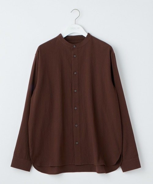 CIAOPANIC TYPY（チャオパニックティピー）の「■【セットアップ対応】サンドウォッシュバンドカラーシャツ（シャツ/ブラウス・メンズ・チャコールグレー/ブラック/ネイビー/ブラウン/アイボリー・S/M/L）」の9枚目の写真