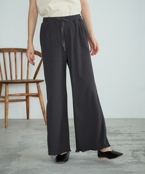 ONIGIRI（オニギリ）の「テレコイージーパンツ（その他パンツ・レディース・チャコール/ベージュ/オレンジ・MEDIUM/LARGE）」の2枚目の写真