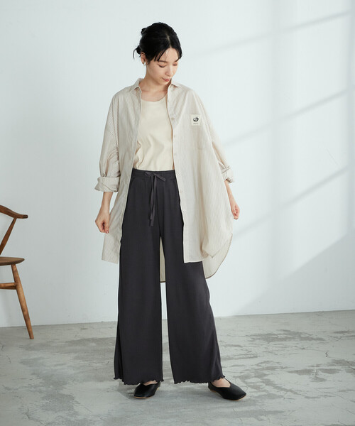 ONIGIRI（オニギリ）の「テレコイージーパンツ（その他パンツ・レディース・チャコール/ベージュ/オレンジ・MEDIUM/LARGE）」の22枚目の写真