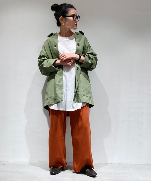 ONIGIRI（オニギリ）の「テレコイージーパンツ（その他パンツ・レディース・チャコール/ベージュ/オレンジ・MEDIUM/LARGE）」の5枚目の写真