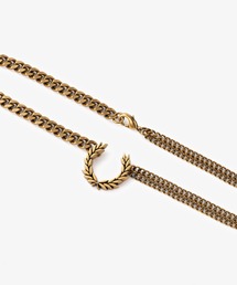 Fred Perry★ダブルチェーン月桂冠ロゴ プレスレット FRED PERRY（フレッドペリー）の「Double Chain Laurel Wreath