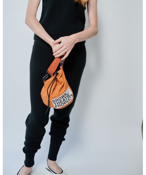 THEATRE PRODUCTS（シアタープロダクツ）の「STICKER LABEL DRAWSTRING BAG/ステッカーラベル巾着バッグ（ショルダーバッグ・レディース・アイボリー/ブラック/ブラウン・FREE）」の21枚目の写真