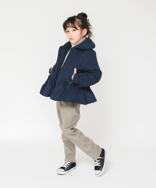 BRANSHES(ブランシェス)の「【撥水加工】リボン付き中綿ブルゾン(ブルゾン・キッズ・ピンク/ネイビー・90cm/140cm/130cm/150cm/120cm/110cm/100cm)」の4枚目の写真