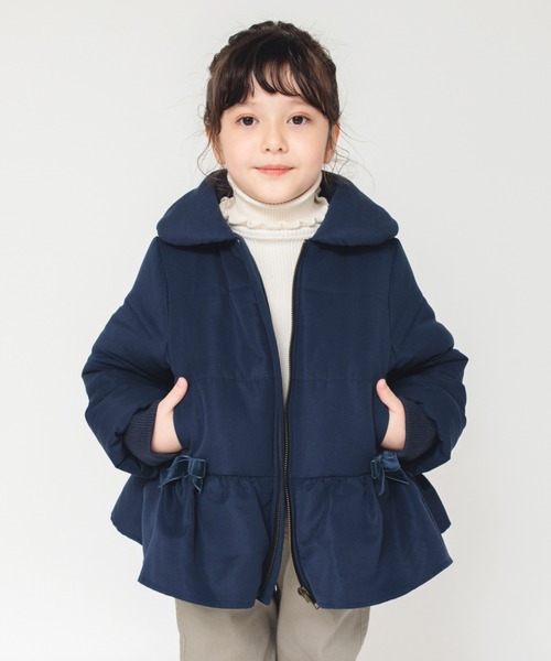 BRANSHES(ブランシェス)の「【撥水加工】リボン付き中綿ブルゾン(ブルゾン・キッズ・ピンク/ネイビー・90cm/140cm/130cm/150cm/120cm/110cm/100cm)」の7枚目の写真