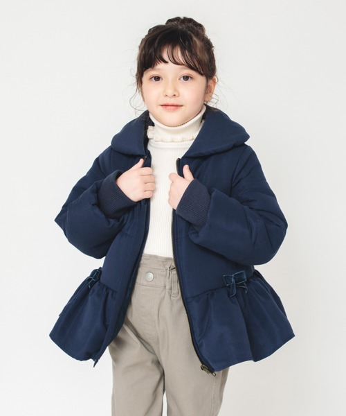 BRANSHES(ブランシェス)の「【撥水加工】リボン付き中綿ブルゾン(ブルゾン・キッズ・ピンク/ネイビー・90cm/140cm/130cm/150cm/120cm/110cm/100cm)」の8枚目の写真