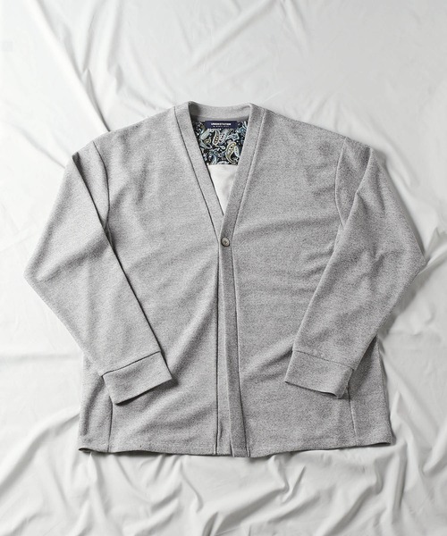 UNION STATION（ユニオンステーション）の「【EFFORTLESS】メランジダブルフェイスカーディガン（カーディガン/ボレロ・メンズ・グレー/ネイビー・LL/L/M）」の2枚目の写真