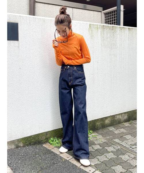 Ungrid(アングリッド)の「ハイネックシアーロングスリーブTee(Tシャツ/カットソー・レディース・オフホワイト/ブラック/オレンジ・FREE)」の21枚目の写真