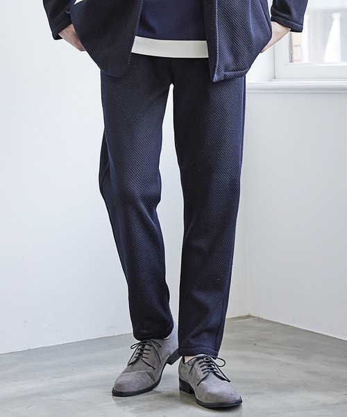 UNION STATION（ユニオンステーション）の「裏起毛カルゼスリムイージーパンツ<セットアップ対応>（スラックス・メンズ・グレー系その他/ネイビー・L/M/S）」の2枚目の写真