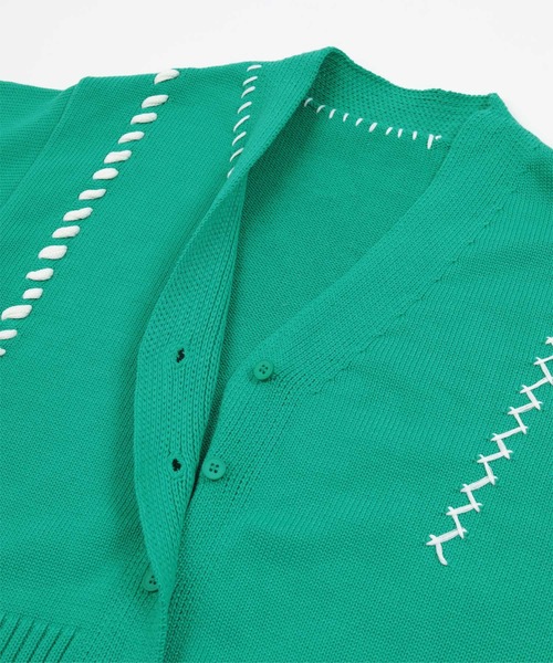 miette（ミエット）の「配色ステッチデザインカーディガン（カーディガン/ボレロ・レディース・アイボリー/ブラック/グリーン・FREE）」の12枚目の写真