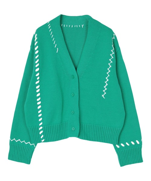 miette（ミエット）の「配色ステッチデザインカーディガン（カーディガン/ボレロ・レディース・アイボリー/ブラック/グリーン・FREE）」の18枚目の写真