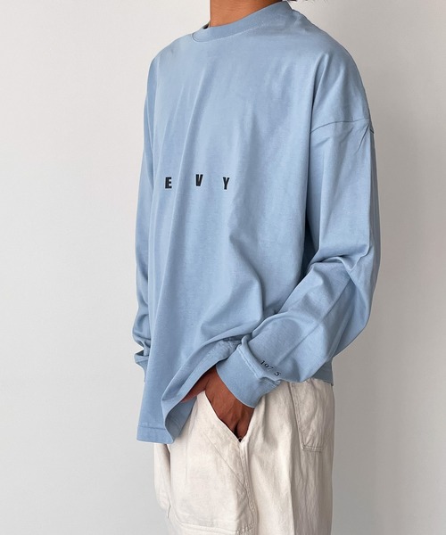 CANAL JEAN(キャナルジーン)の「1975 TOKYO(1975 トーキョー) 'Heavy Water'オーバーサイズロングTシャツ(Tシャツ/カットソー)」|サックスブルー