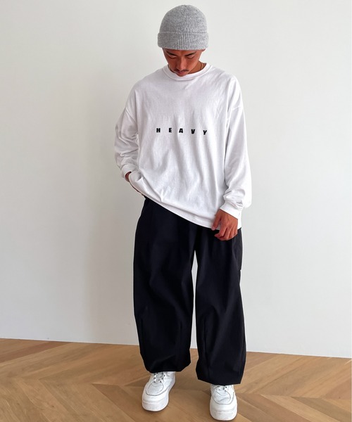 CANAL JEAN（キャナルジーン）の「1975 TOKYO(1975 トーキョー) "Heavy Water"オーバーサイズロングTシャツ（Tシャツ/カットソー・レディース・ブラック/サックスブルー/ホワイト×ブラック/ホワイト×ブラウン・MEDIUM/LARGE）」の15枚目の写真