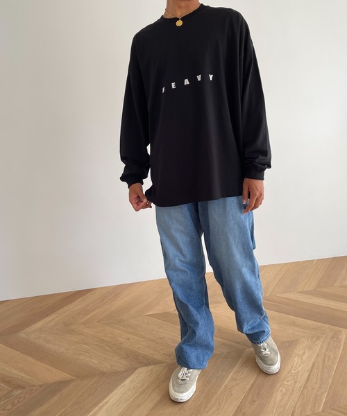 CANAL JEAN（キャナルジーン）の「1975 TOKYO(1975 トーキョー) "Heavy Water"オーバーサイズロングTシャツ（Tシャツ/カットソー・レディース・ブラック/サックスブルー/ホワイト×ブラック/ホワイト×ブラウン・MEDIUM/LARGE）」の9枚目の写真