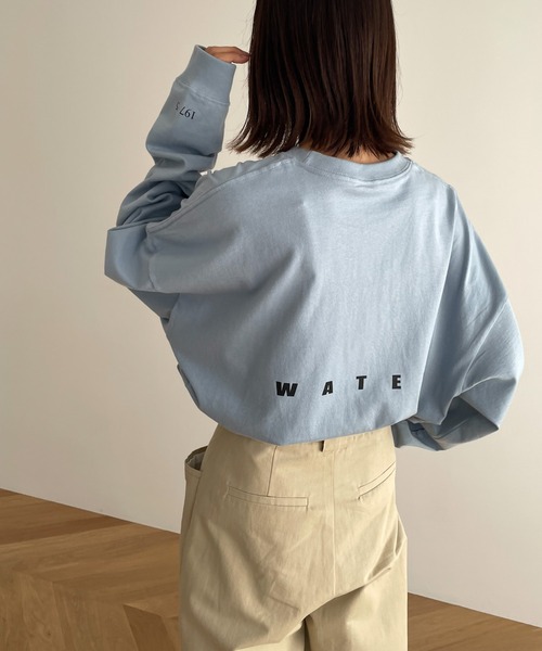 CANAL JEAN（キャナルジーン）の「1975 TOKYO(1975 トーキョー) "Heavy Water"オーバーサイズロングTシャツ（Tシャツ/カットソー・レディース・ブラック/サックスブルー/ホワイト×ブラック/ホワイト×ブラウン・MEDIUM/LARGE）」の17枚目の写真