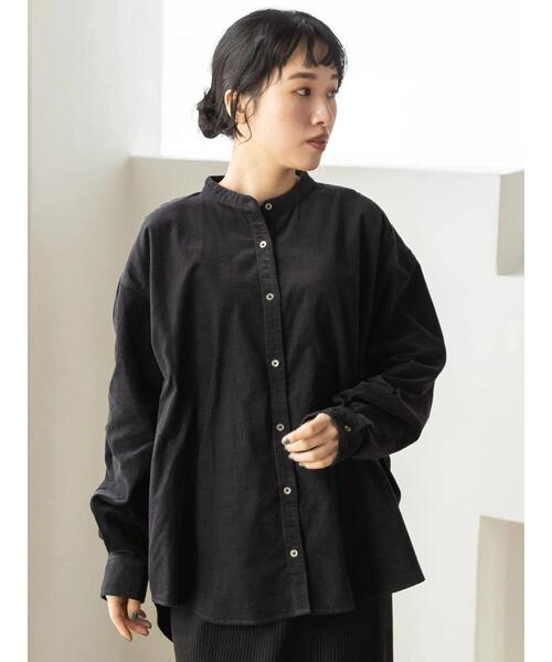 セール】コーデュロイバンドカラーシャツ ＊（シャツ/ブラウス