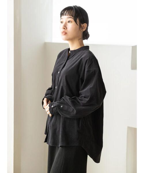 CRAFT STANDARD BOUTIQUE（クラフトスタンダードブティック）の「コーデュロイバンドカラーシャツ　＊（シャツ/ブラウス・レディース・グリーン/チャコールグレー/アイボリー・M/L）」の17枚目の写真