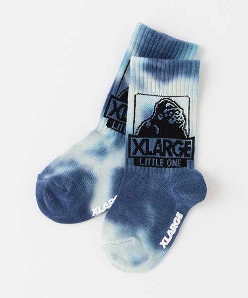 XLARGE KIDS(エクストララージキッズ)の「タイダイクルーソックス【日本製】(ソックス/靴下・キッズ・ライトブルー/ライトグレー/ブルー・13-15cm/15-17cm/17-19cm/19-21cm)」の3枚目の写真